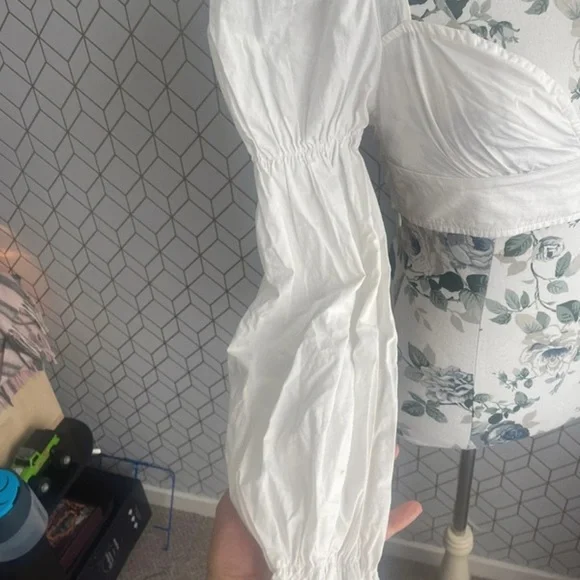 WHITE PrettyLittleThing crop top shirt , M / 10 - Picture 7 of 13